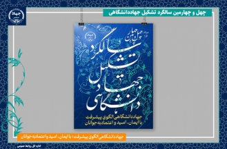 رونمایی از پوستر چهل و چهارمین سالگرد تشکیل این نهاد/ جهاددانشگاهی الگوی پیشرفت؛ با ایمان، امید و اعتماد به جوانان